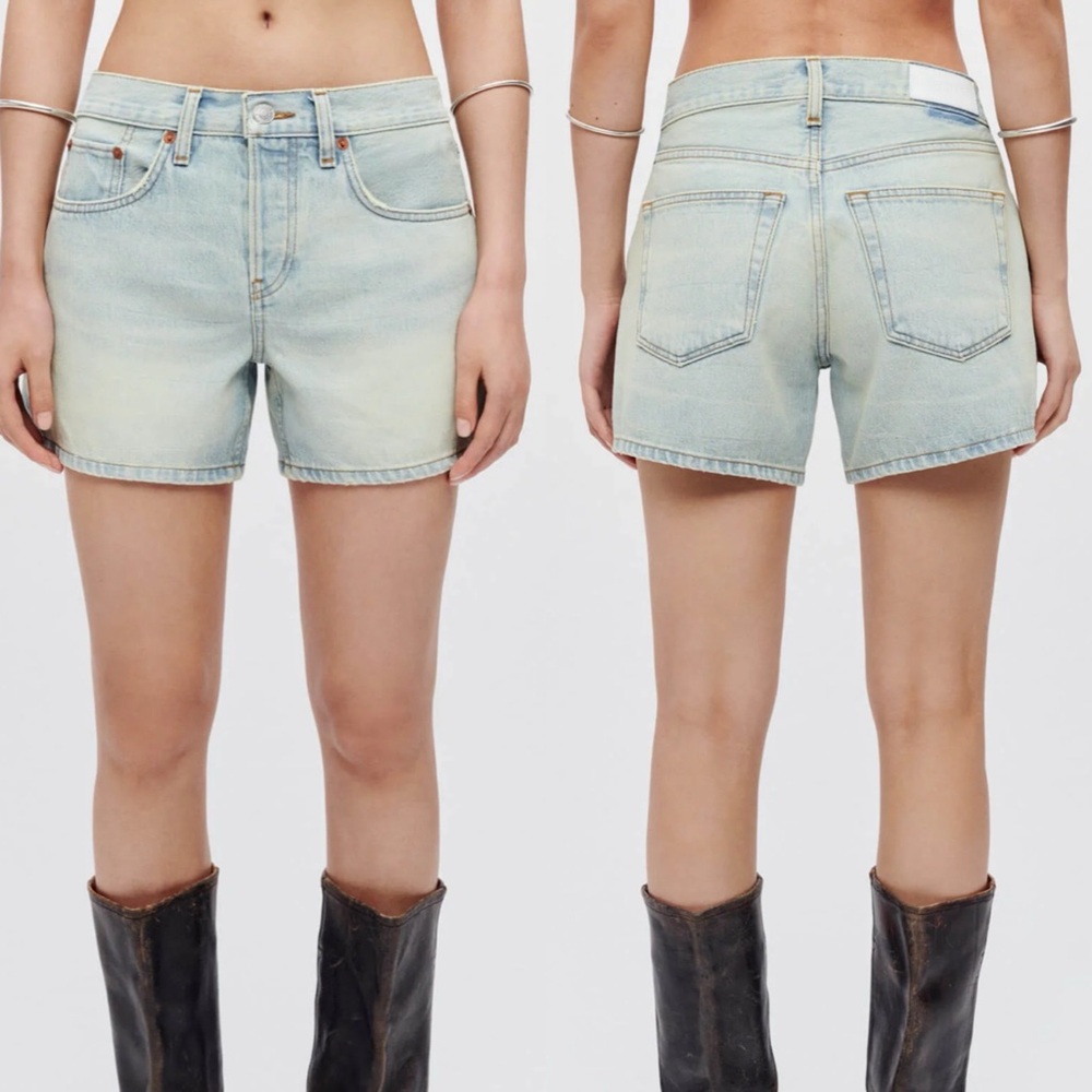 NWT RE/DONE MID RISE BOY SHORT - ranch water size 23